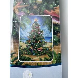 RARE Diamond Art Club BEACH CHRISTMAS TREE DIY Diamond Art Kit 27.6"x 38.6" SQU.